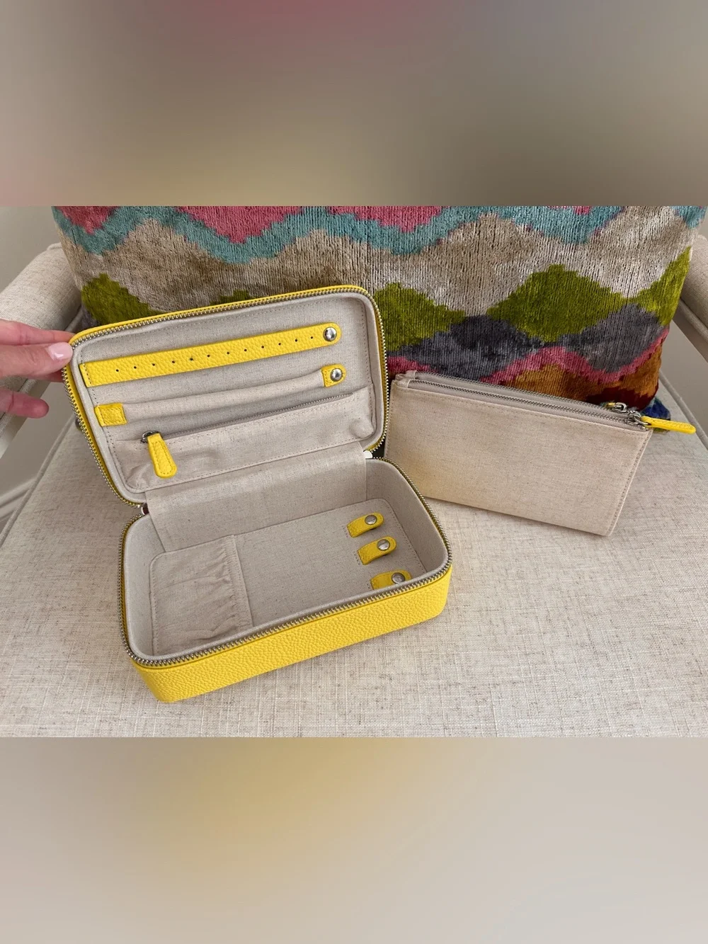 Mark & Graham Medium Yellow Travel Jewelry Organizer Case